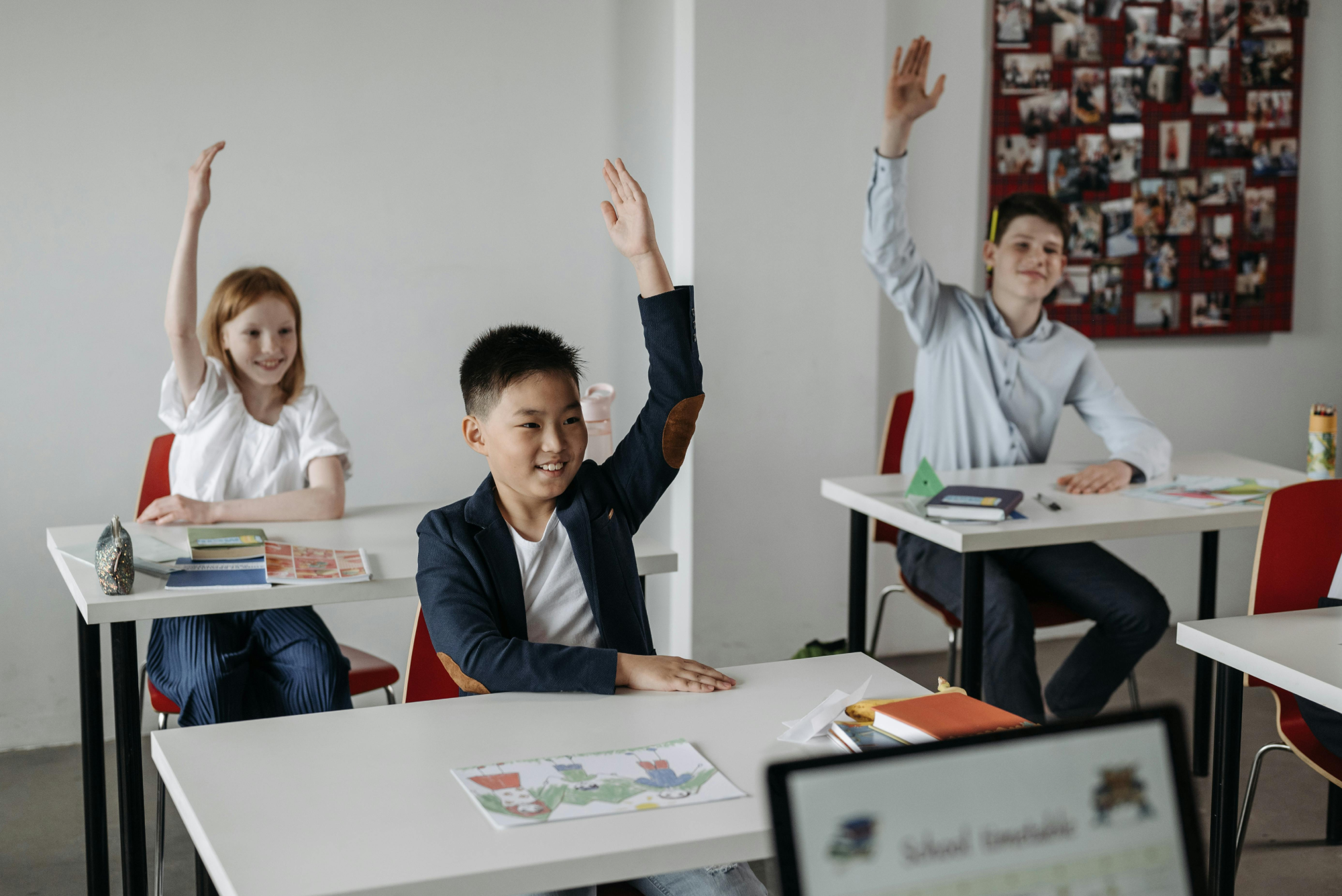 K-12 students in a classroom